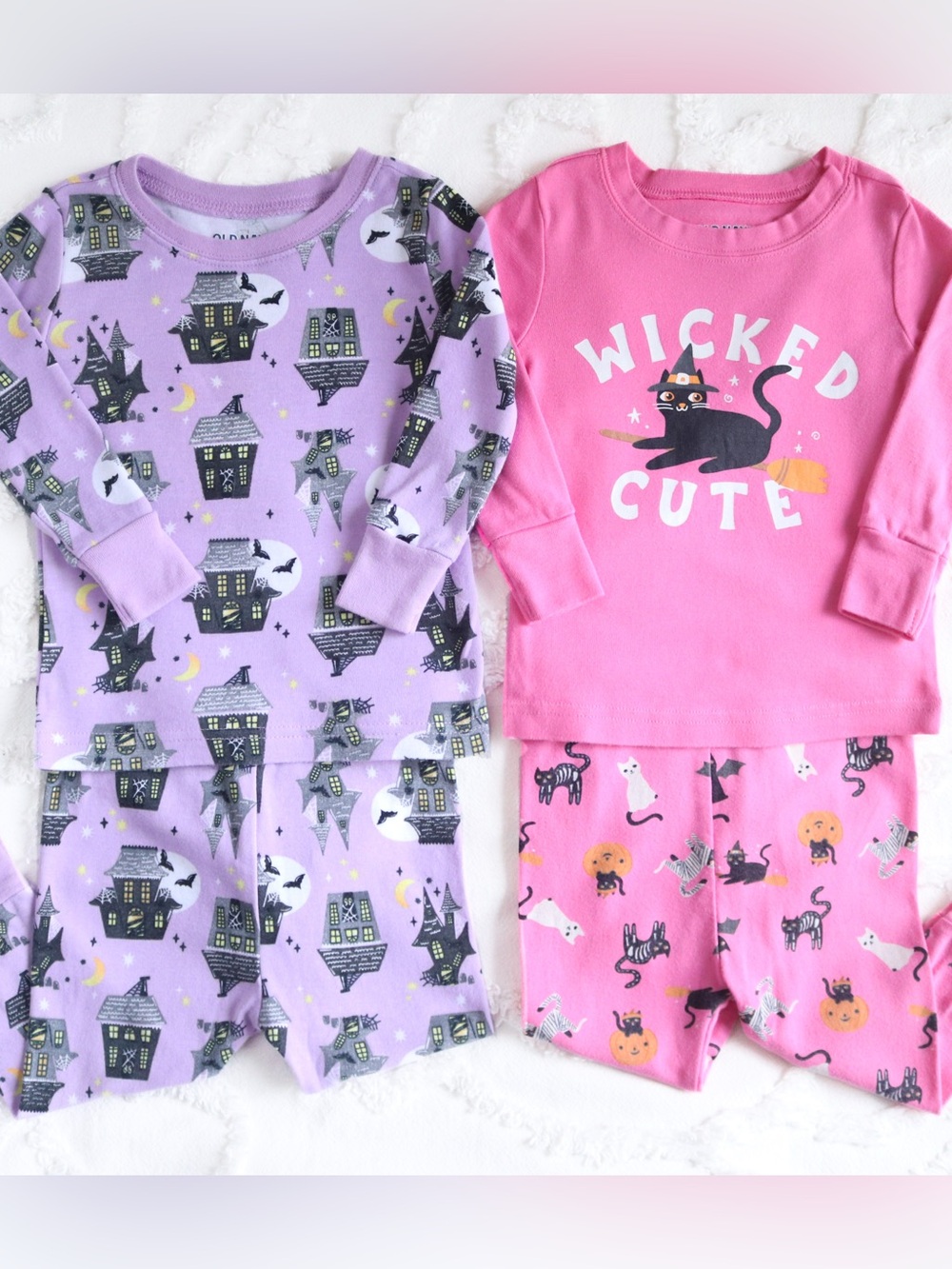 Old Navy | Halloween Wicked Cute Black Cat & Haunted House Pumpkin Ghost PJ Set
